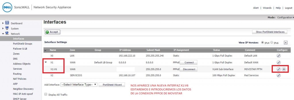 Sonicwall interfaces vlan